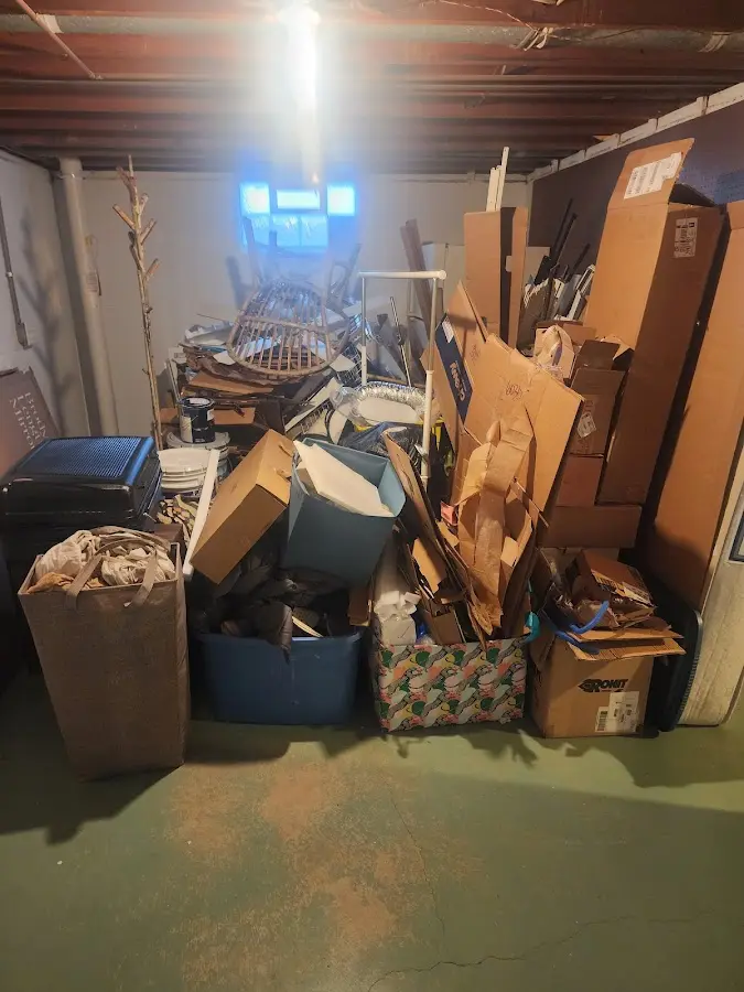 Roll-off dumpster container at job site for 4 Yard Dumpster Rental in Park Rapids